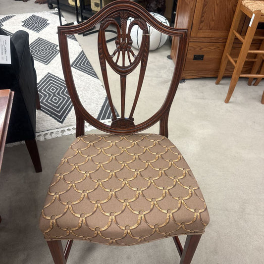 Vintage Harp Chair with Equestrian Upholstery