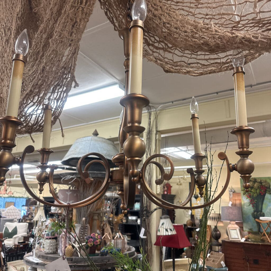 6 Arm Gold Chandelier