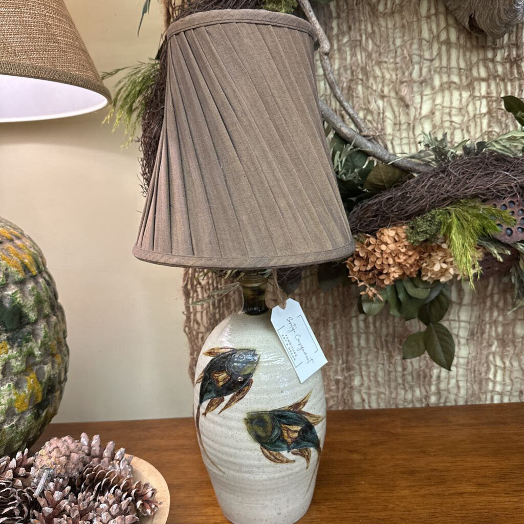 Fish Pottery Accent Lamp