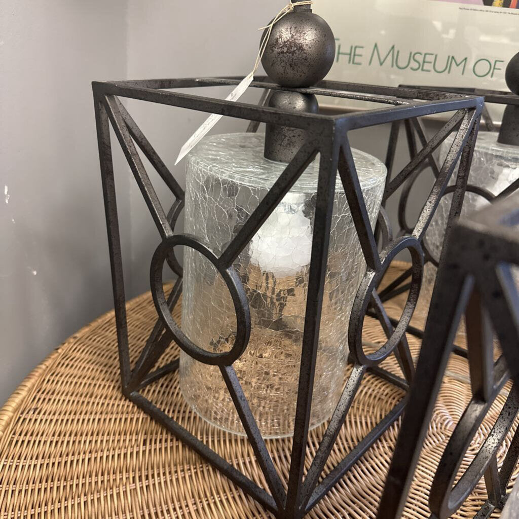 Arabela Crackled Glass Cylinder Pendant