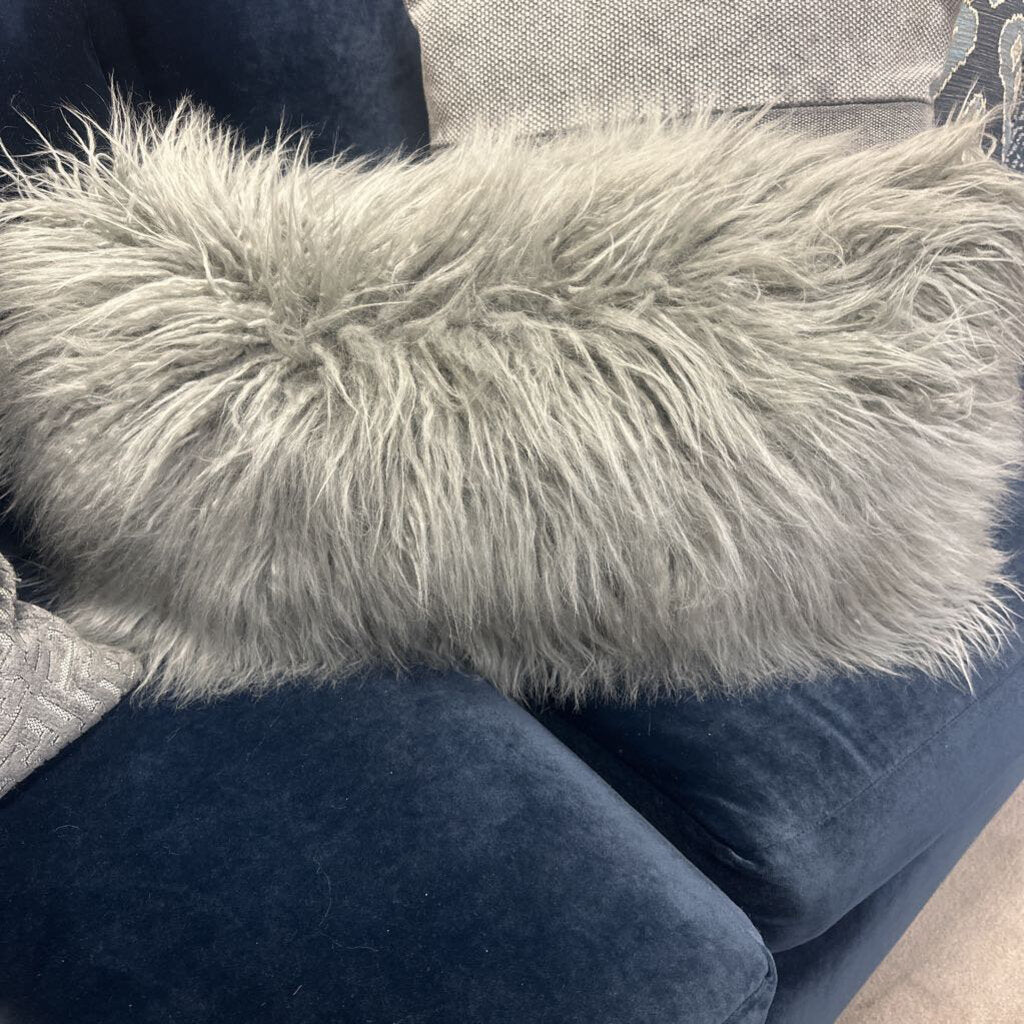 Faux fur oblong online pillow