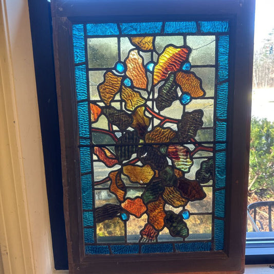 Antique Stain Glass Window Rare Find
