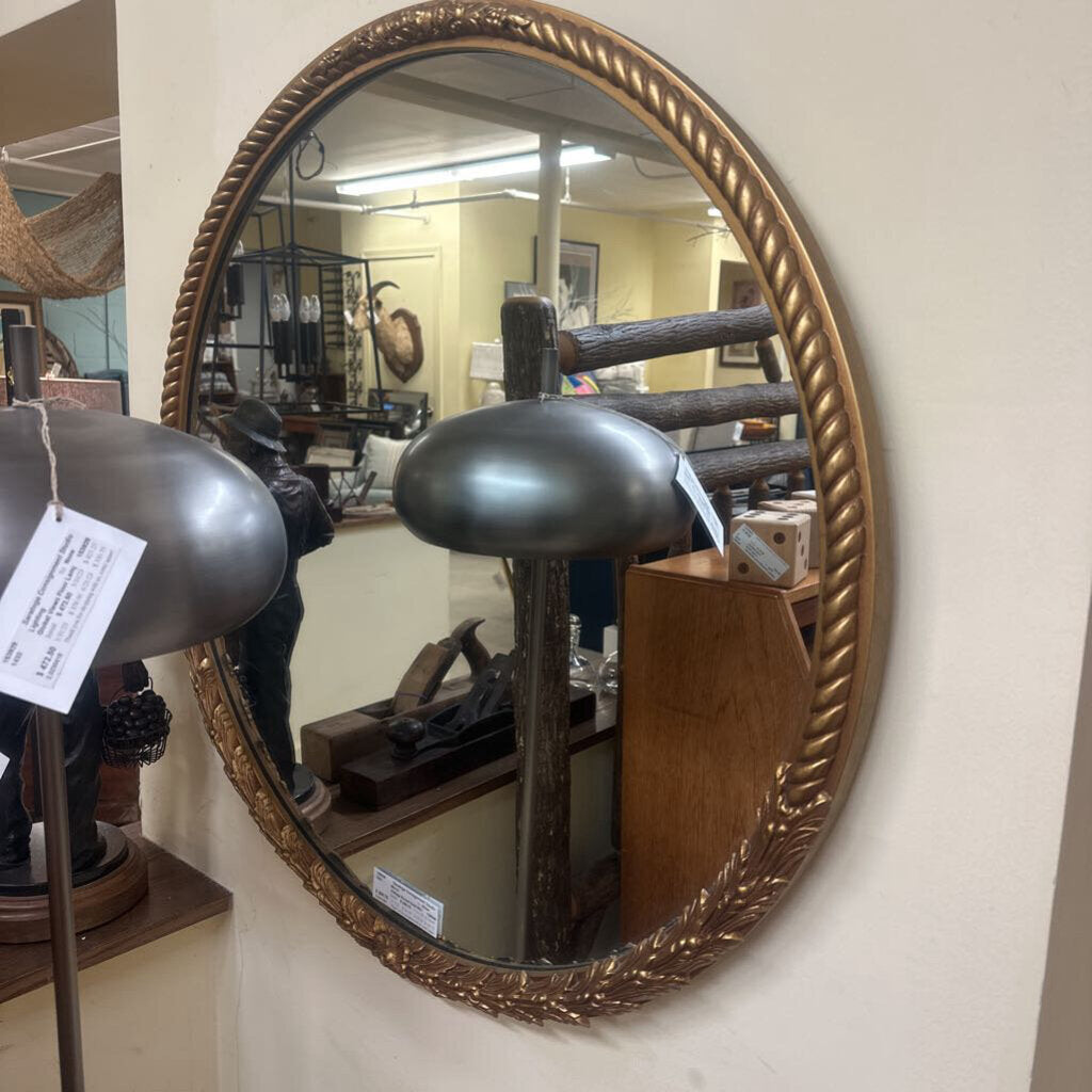 Vintage Round Gold Mirror