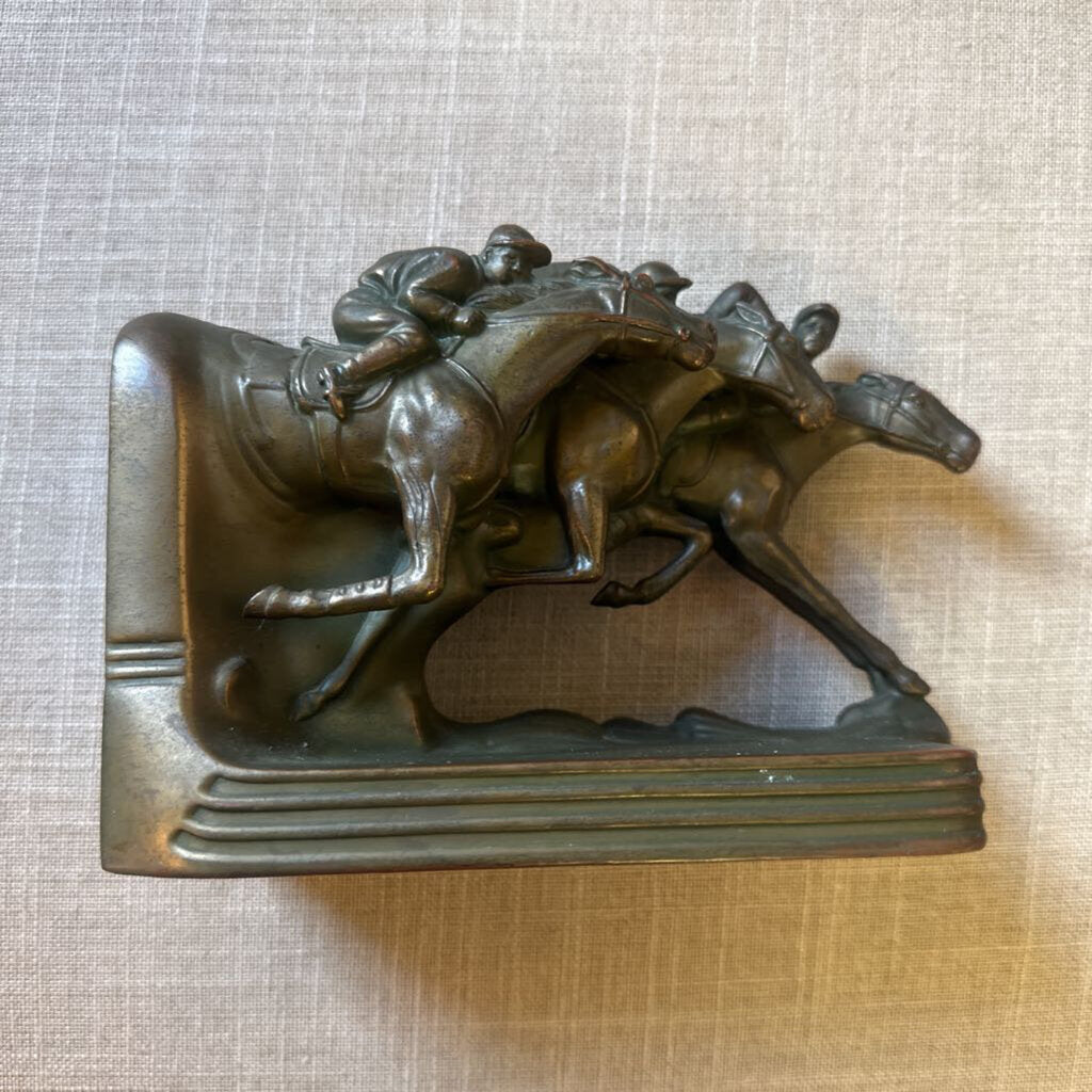 Bronze Horse Racing Bookends