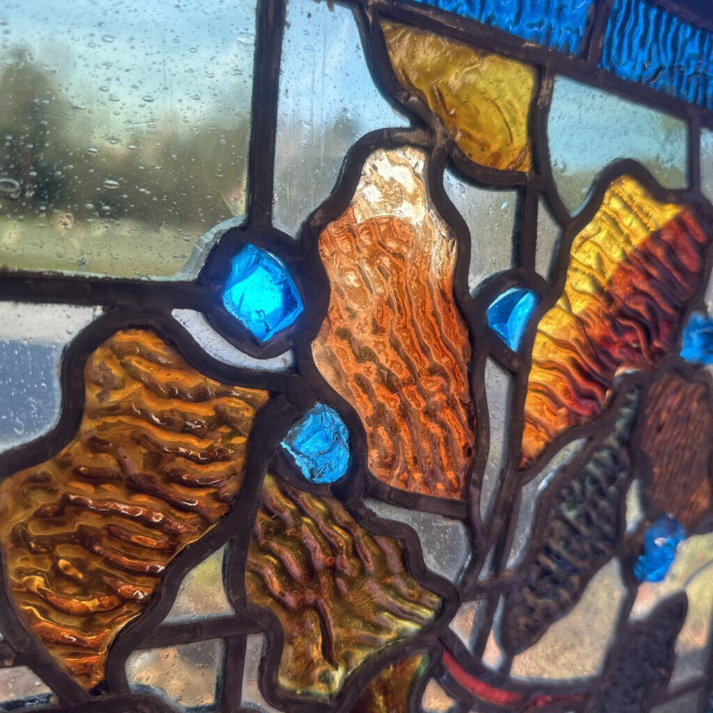 Antique Stain Glass Window Rare Find