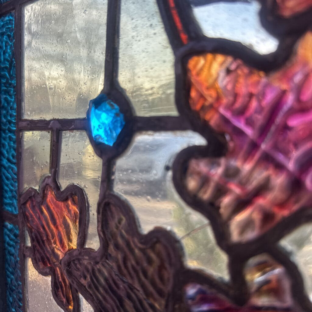 Antique Stain Glass Window Rare Find