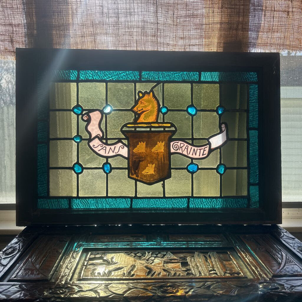 Antique Stain Glass Window Rare Find