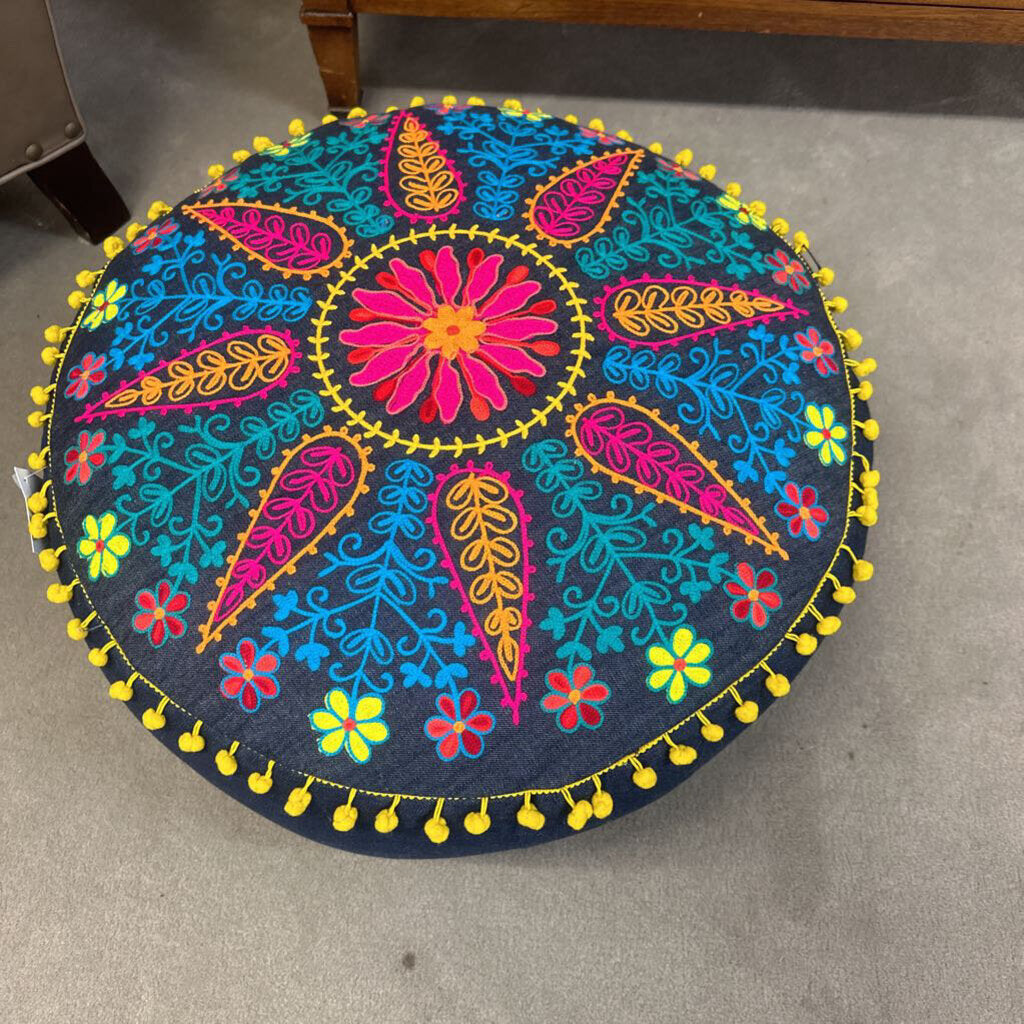 Embroidered Pouf