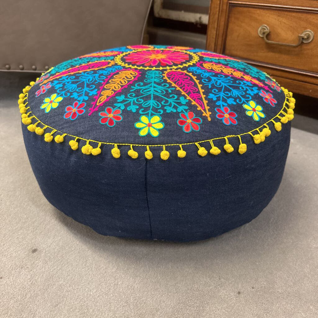 Embroidered Pouf