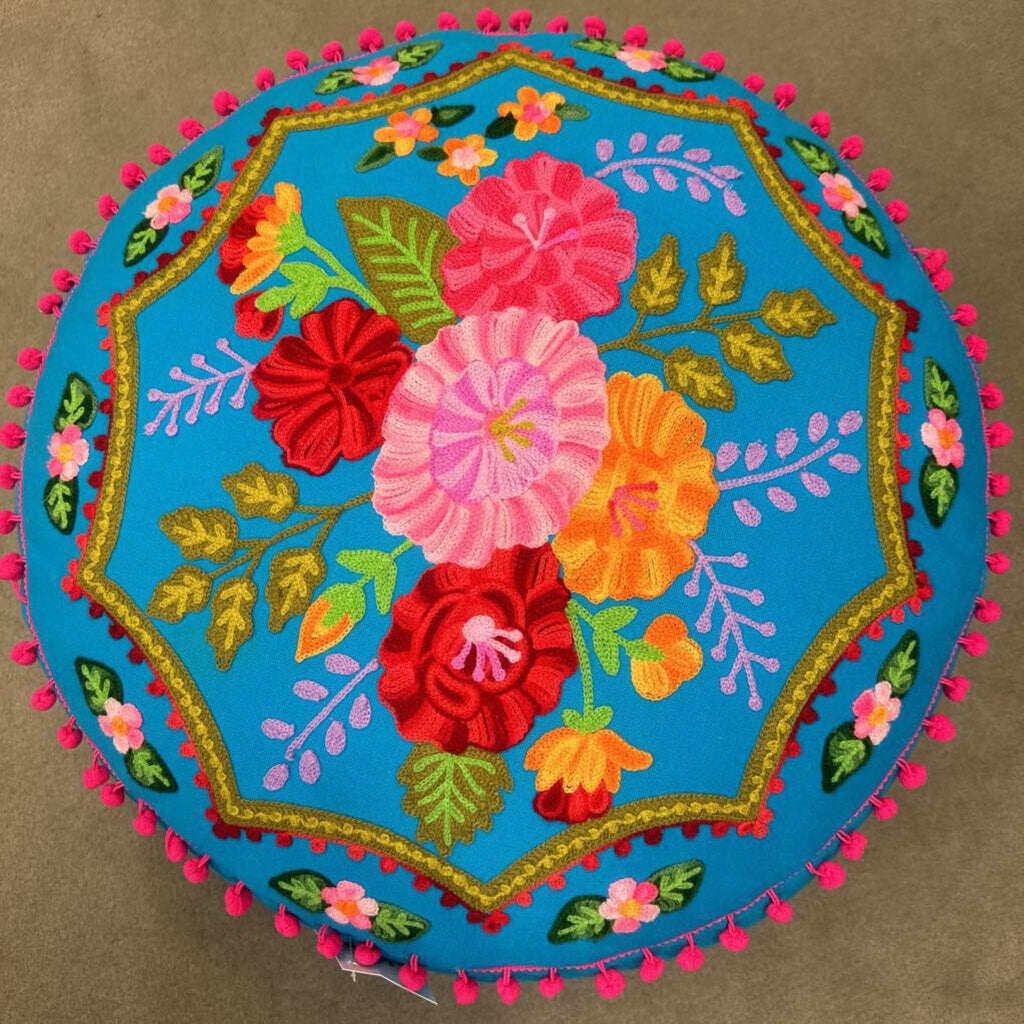 Embroidered Pouf