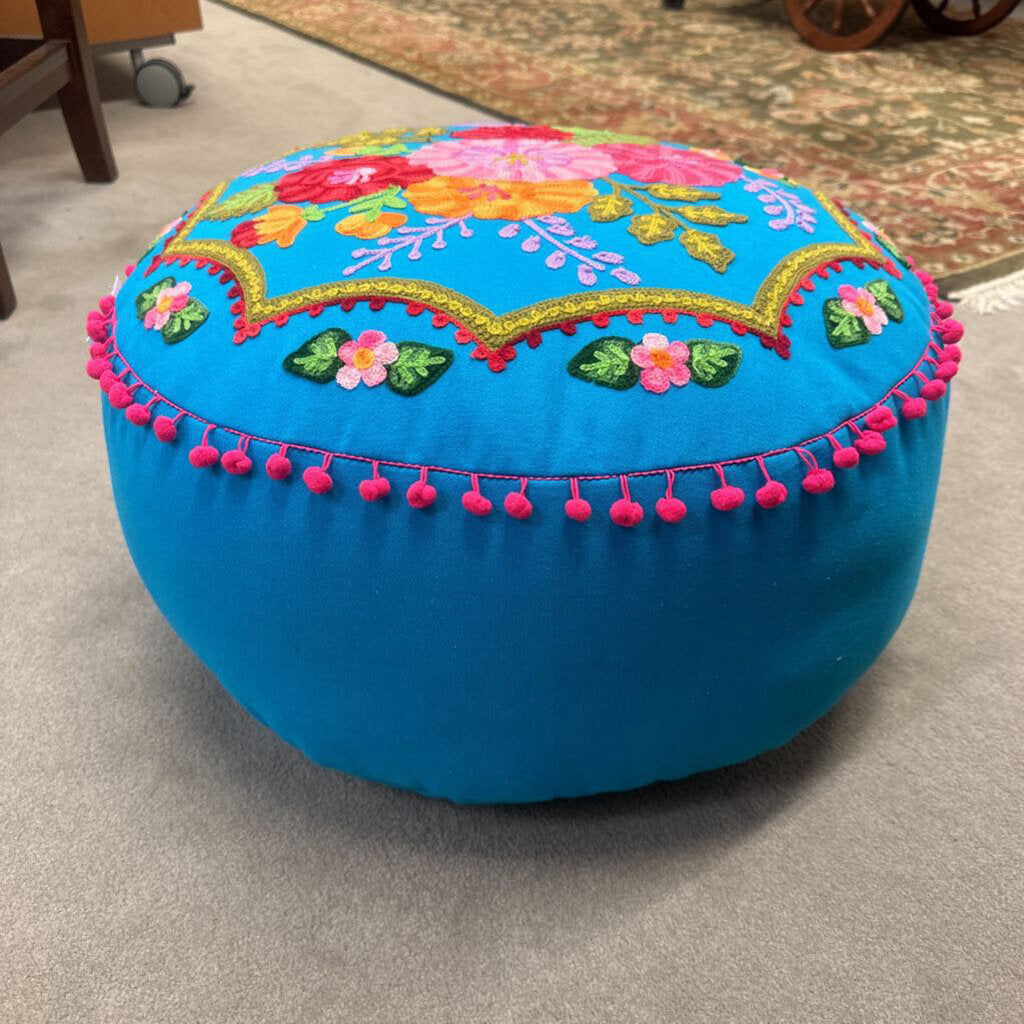 Embroidered Pouf