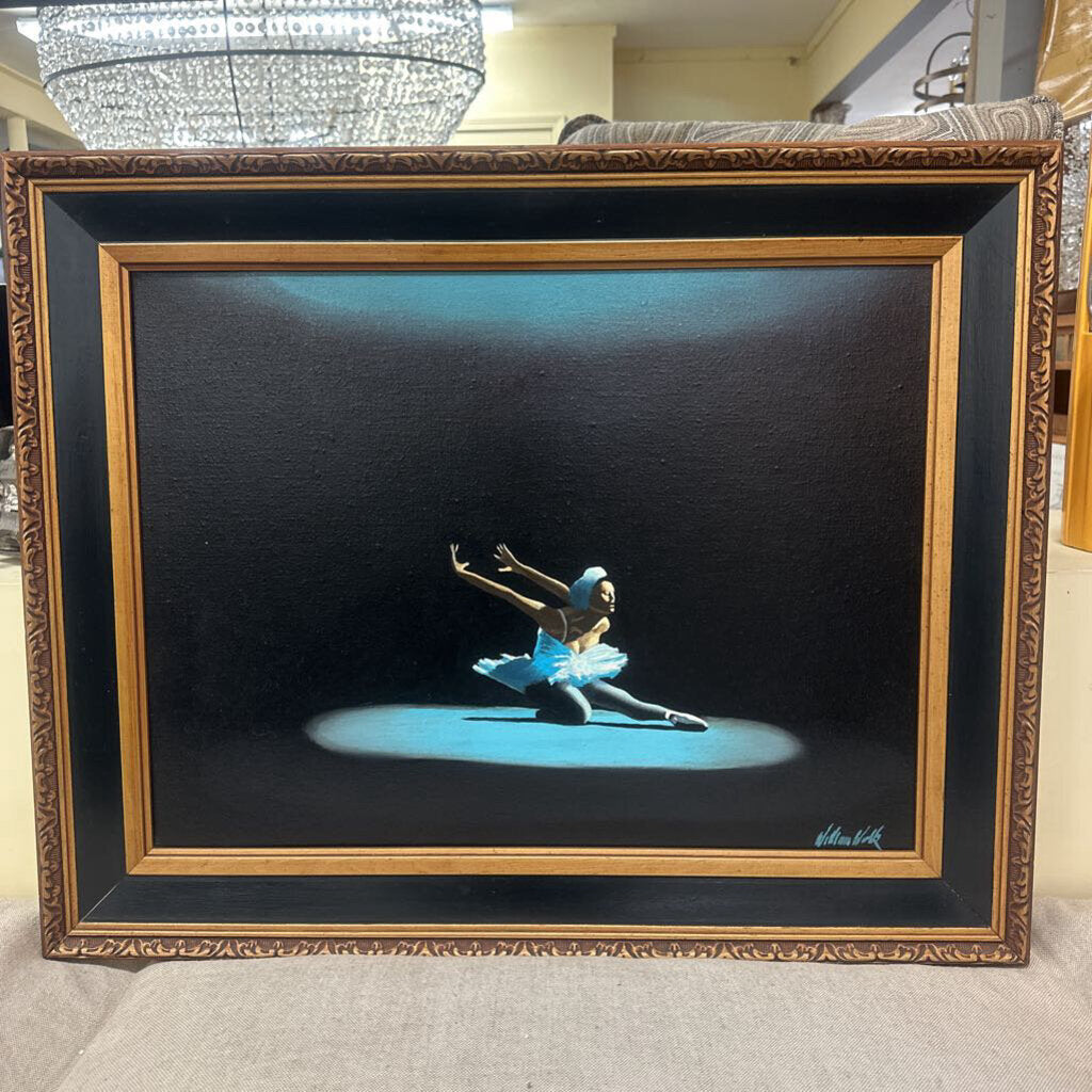 Ballet Dancer Signed Painting