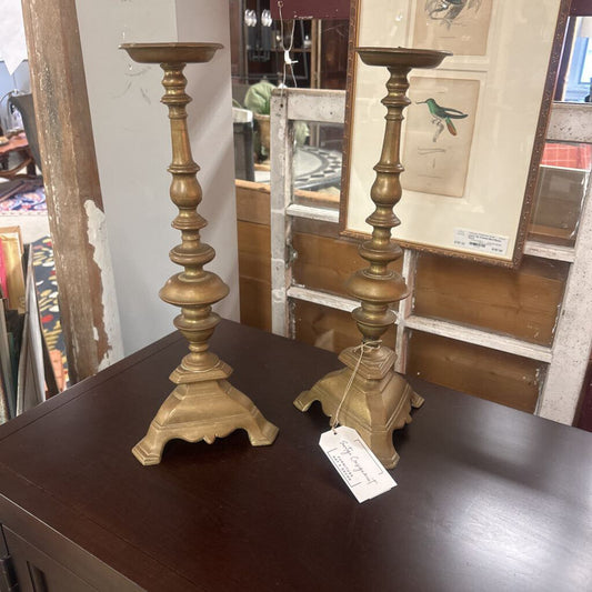 Antique Brass Candle Holders