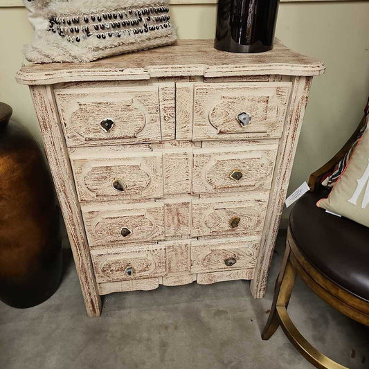 5 Drawer White Washed Dresser