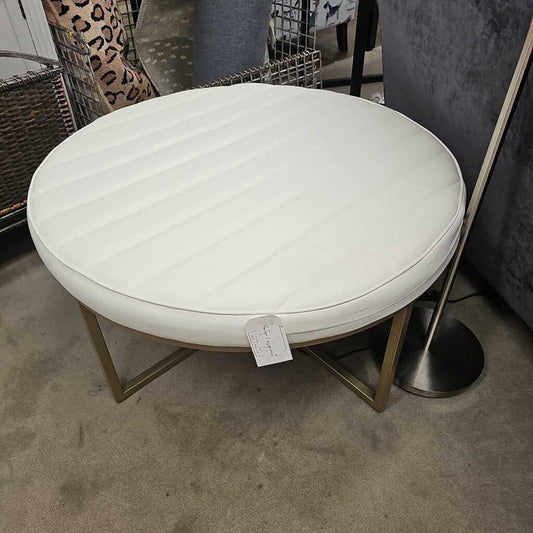 White Round Ottoman