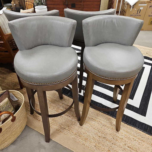 Custom Made Leather Swivel Bar Stool PAIR