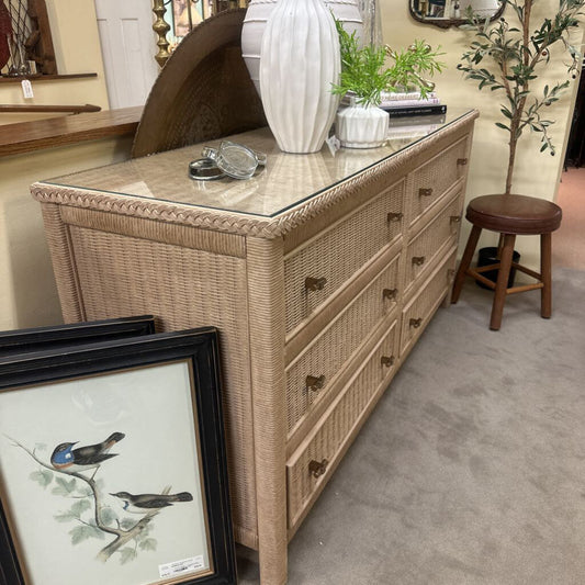 6-Drawer Wicker Dresser