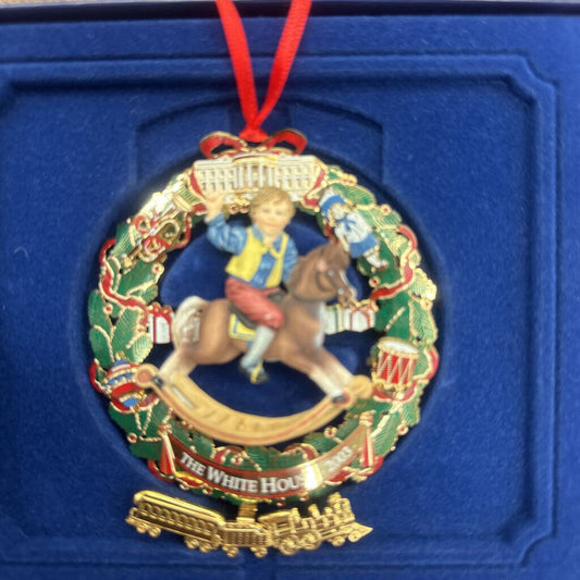 2003 White House Christmas Ornament featuring a Child on a Rocking Horse