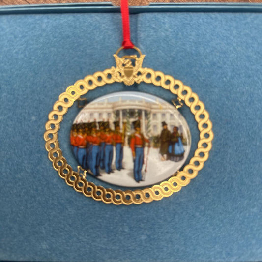 Decorative Holiday Ornament with Military Scene