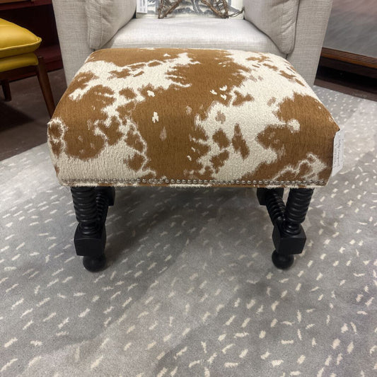 Fuax Cowhide Ottoman