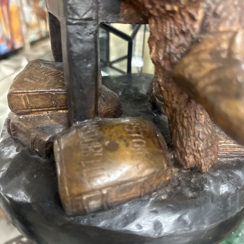 Bronze Reading Bear