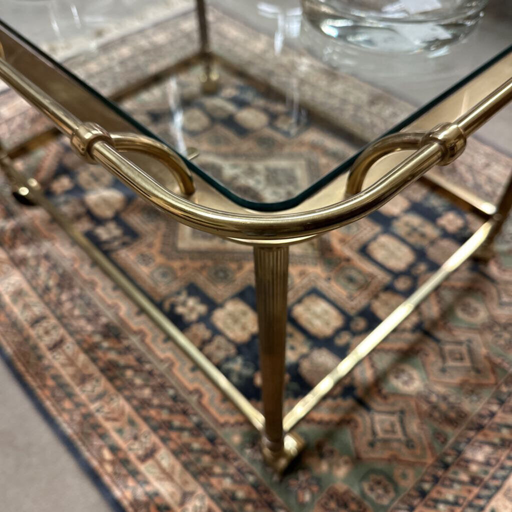 Vintage Brass Coffee Table/Cart