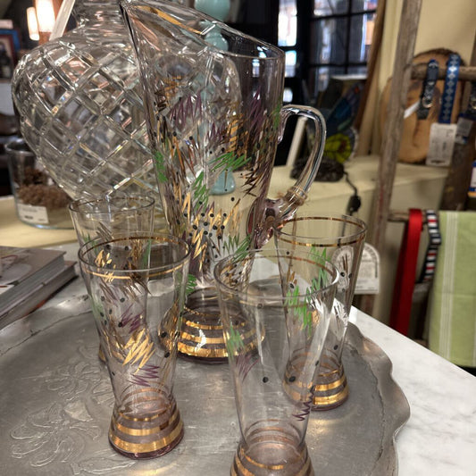 Vintage Pitcher & Glass Barware