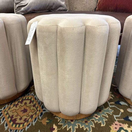 Velvet Fluted Ottoman