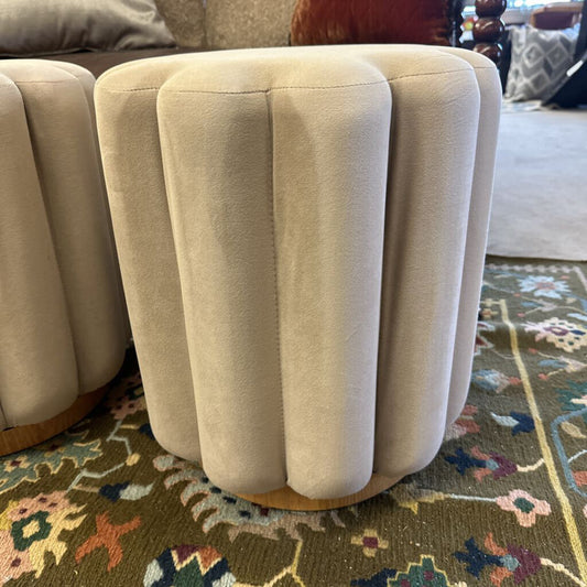 Velvet Fluted Ottoman