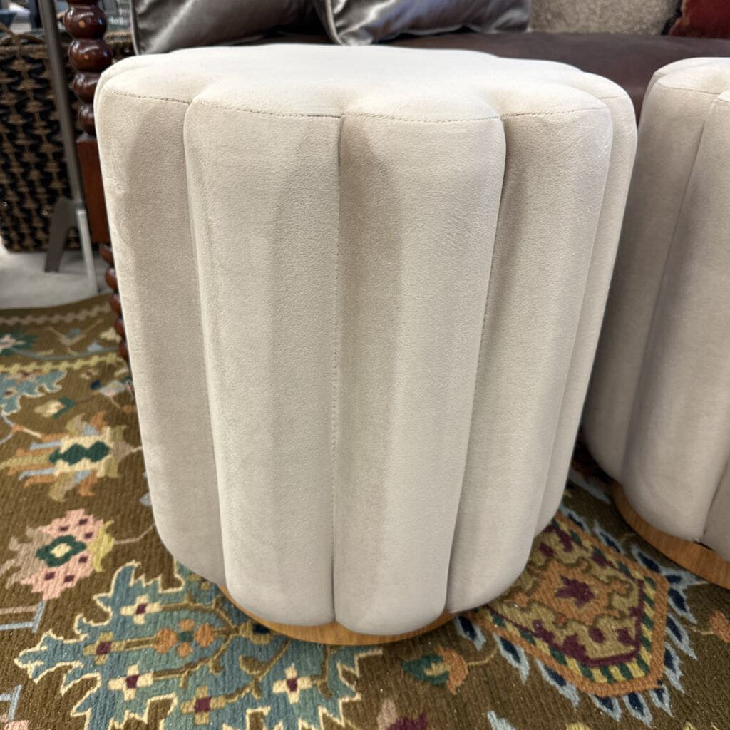 Velvet Fluted Ottoman