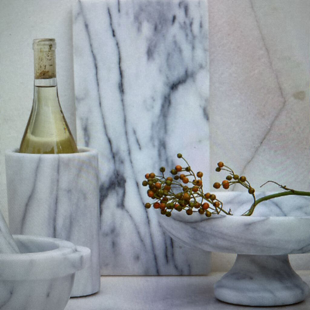NEW French Kitchen Marble Fruit Bowl