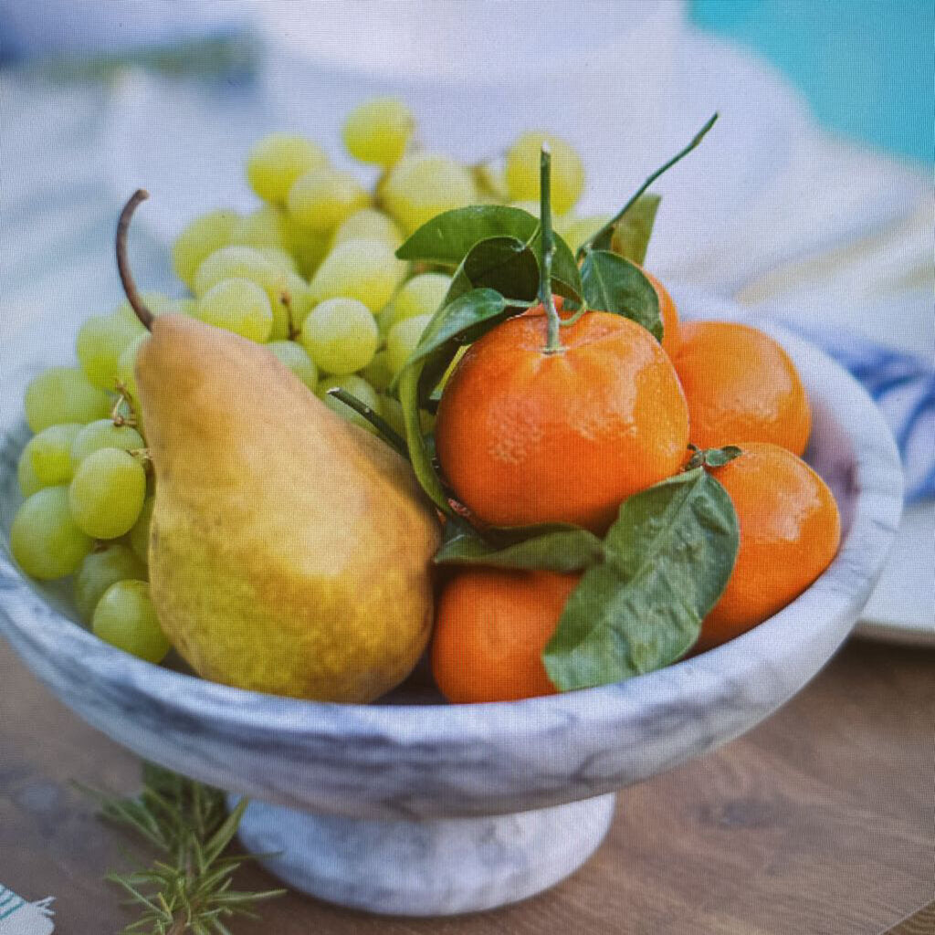NEW French Kitchen Marble Fruit Bowl