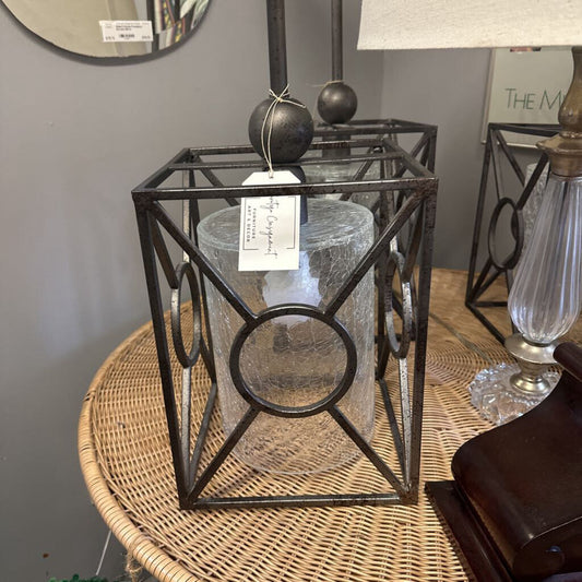 Arabela Crackled Glass Cylinder Pendant