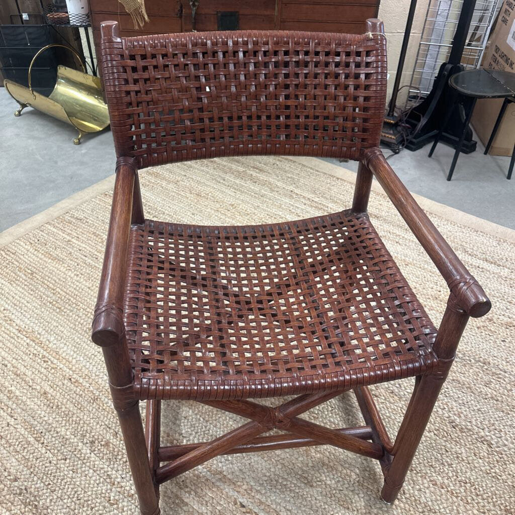 Leather Lattice Dining Chairs (Set4)