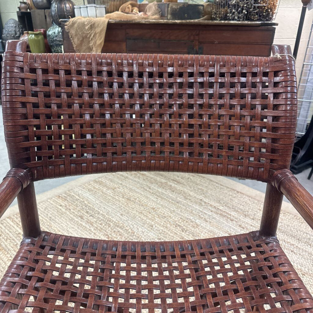 Leather Lattice Dining Chairs (Set4)