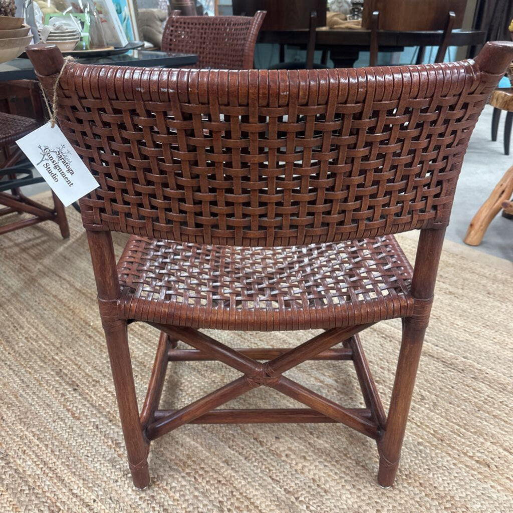 Leather Lattice Dining Chairs (Set4)