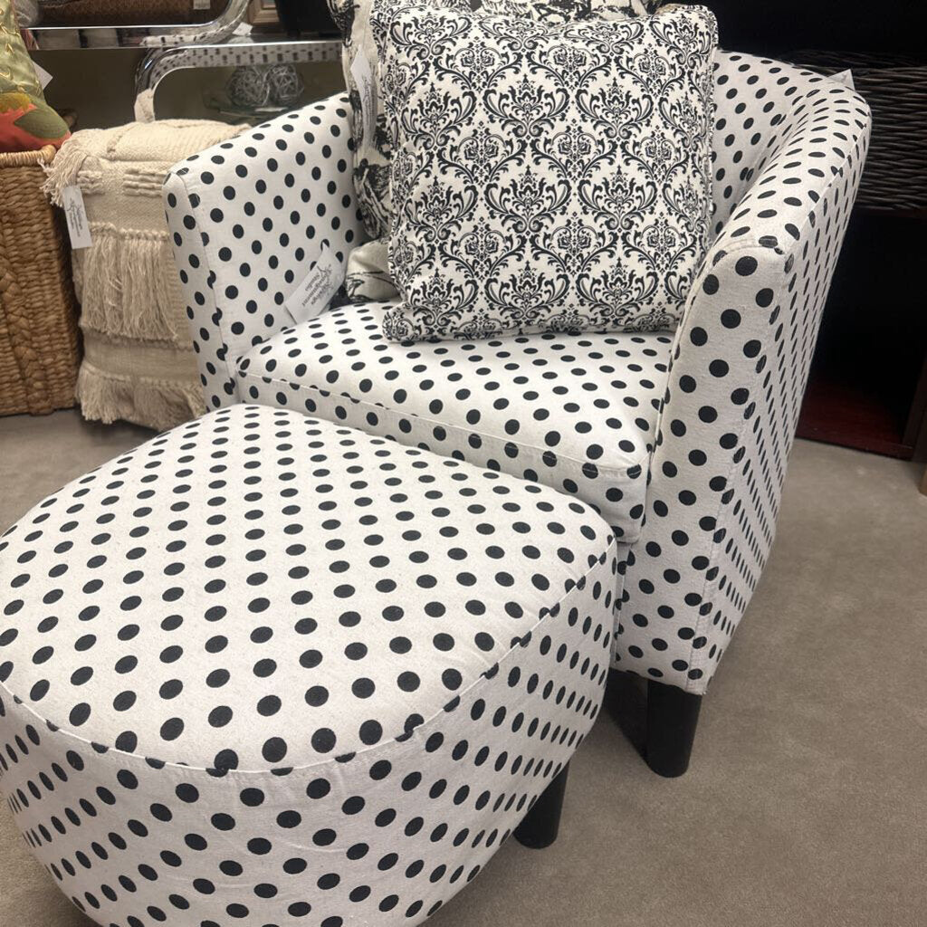 Polka Dot Chair & Ottoman